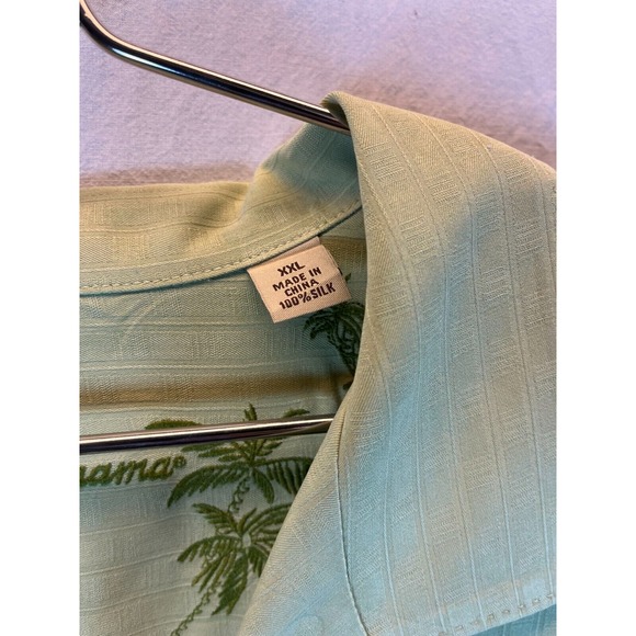 Tommy Bahama Silk Men's Short Sleeve Shirt‎ Size 2XL Light Green Button Down - Picture 9 of 16